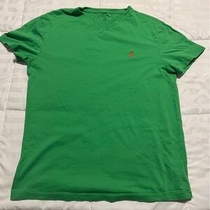 Green polo v-neck tshirt, size small